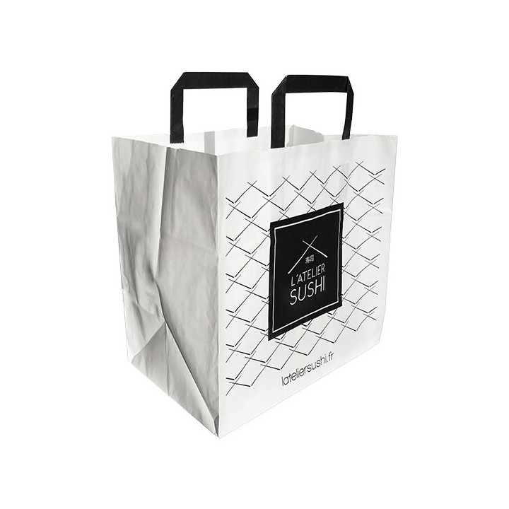 Sac cabas kraft plat personnalisé