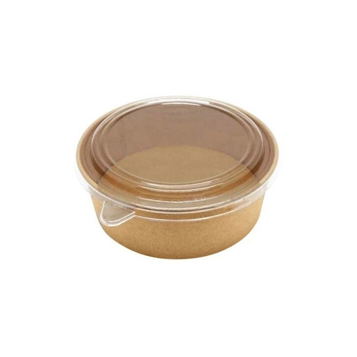 Bol Salade Carton Brun + couvercle