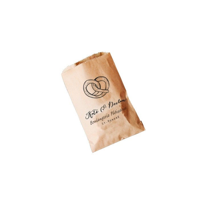 Sac croissant kraft brun personnalisable