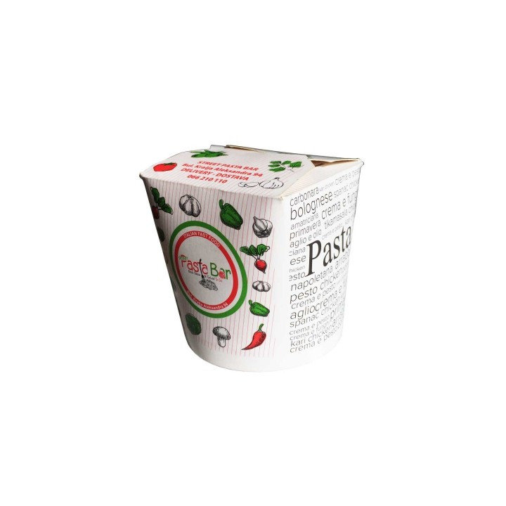 Pot à pâtes en carton personnalisable blanc