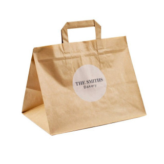 Sac cabas kraft plat personnalisé fermé
