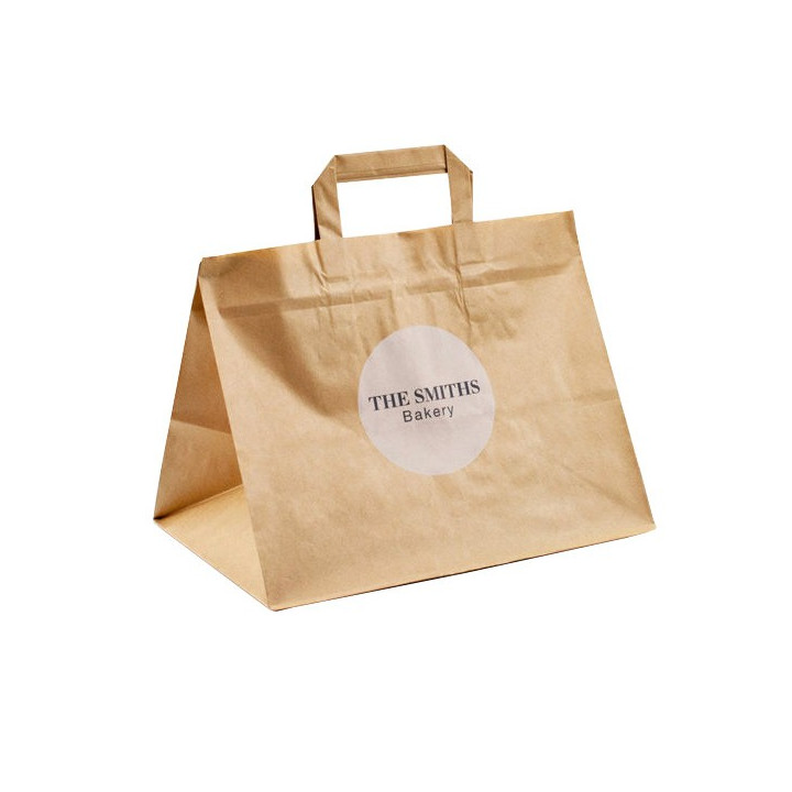 Sac cabas kraft plat personnalisé fermé