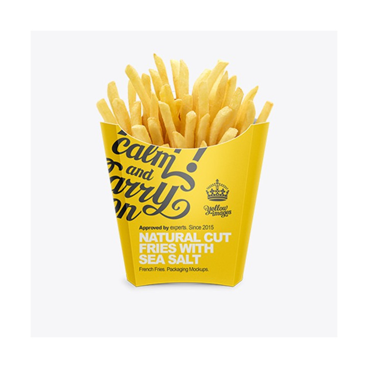Pochette frite ouverte personnalisée (jaune)