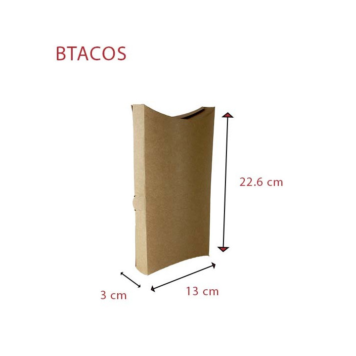 Boite en carton tacos kraft-dimensions