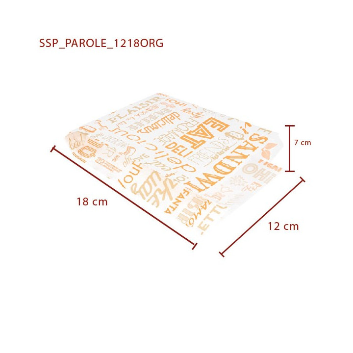 Sachet sandwich orange dimension 18 cm