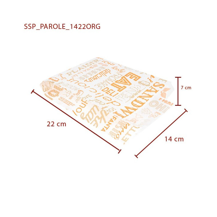 Sachet sandwich orange dimension 22 cm