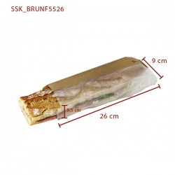 miniature Sachet sandwich brun à fenêtre