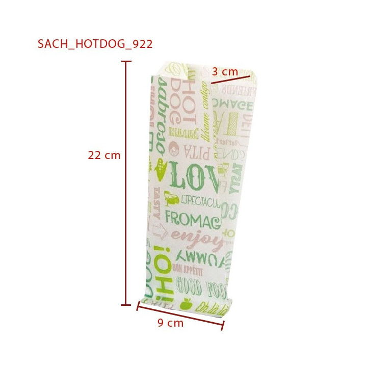 Sachet-hot-dog dimensions