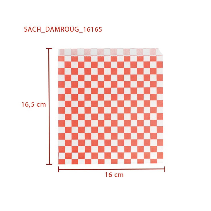 Sachet burger damier rouge dimensions