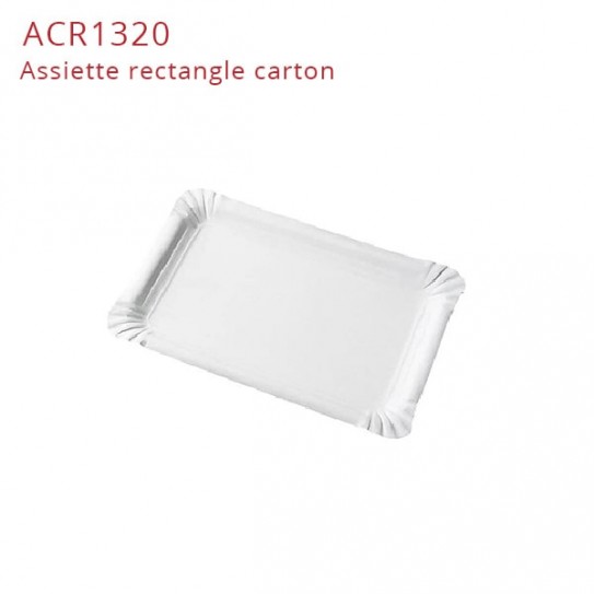 Assiette Carton Rectangulaire Blanche 16X10 cm