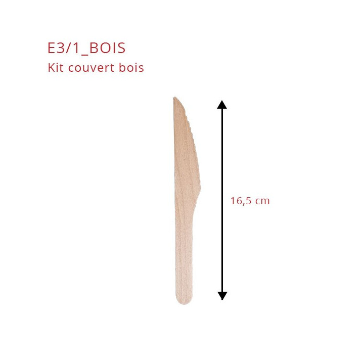 Couteau en bois de bouleau dimensions