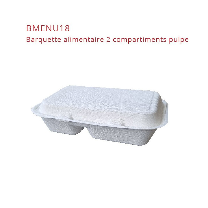 Boite alimentaire pulpe divisé BMENU18 fermée