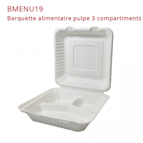 Barquette alimentaire pulpe compartimentée - Le Bon Emballage
