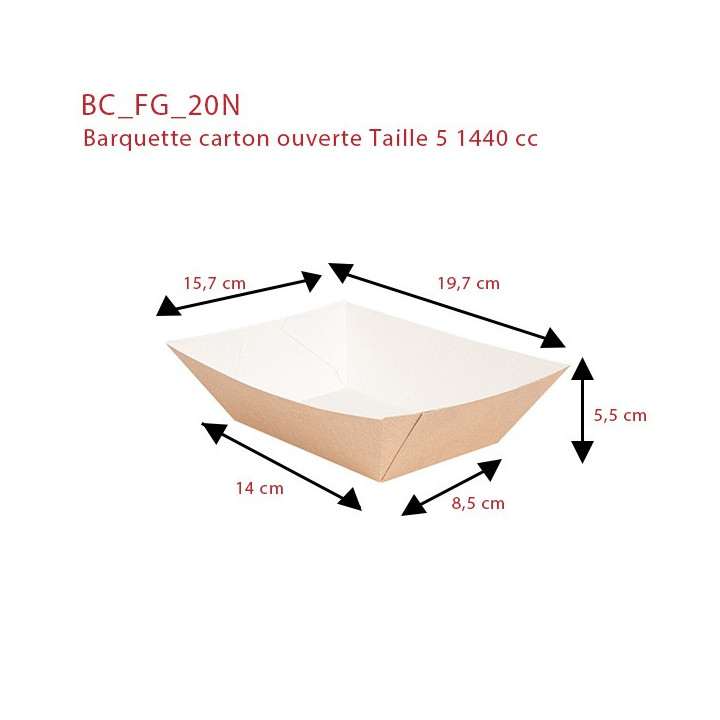 Barquette-carton-ouvert-1440-cc dimensions