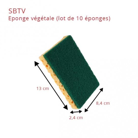 Eponge végétale non bordée Humide N°4 - 12,7x8,9 cm - Sachet de 10PC 