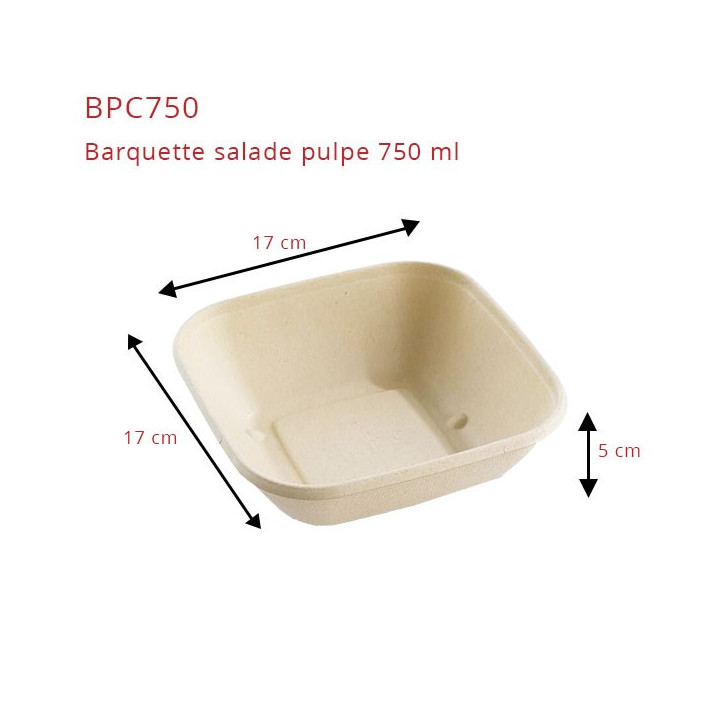 Barquette salade en pulpe dimensions