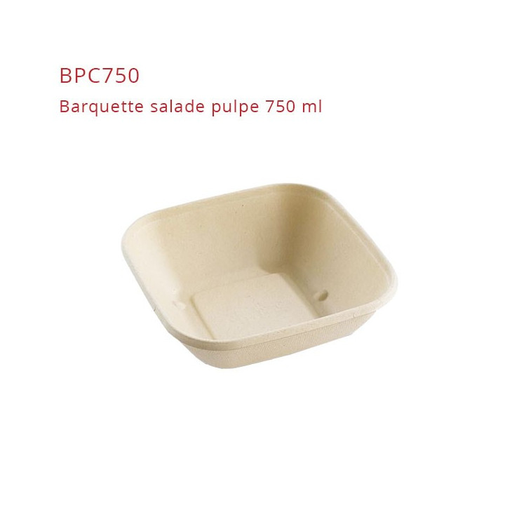 Barquette salade en pulpe sans couvercle