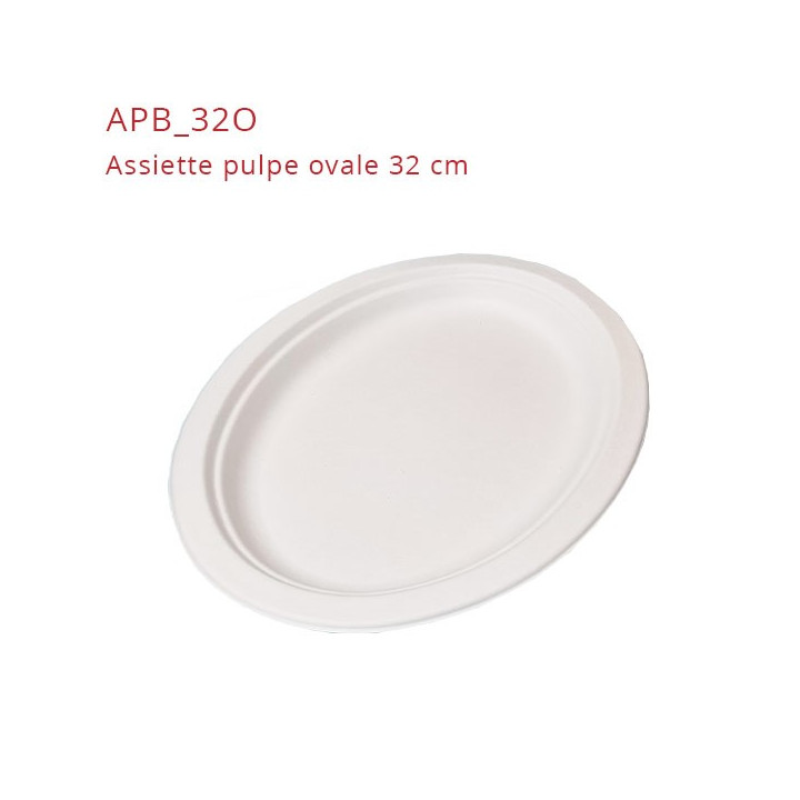 Assiette pulpe de canne-ovale-32-cm