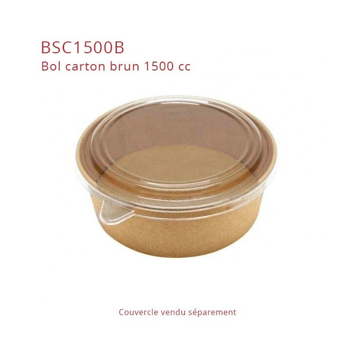 Bol carton brun grand format + couvercle BSC1500B_C