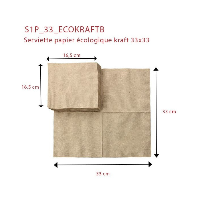 Serviette papier écologique 1 pli 33x33