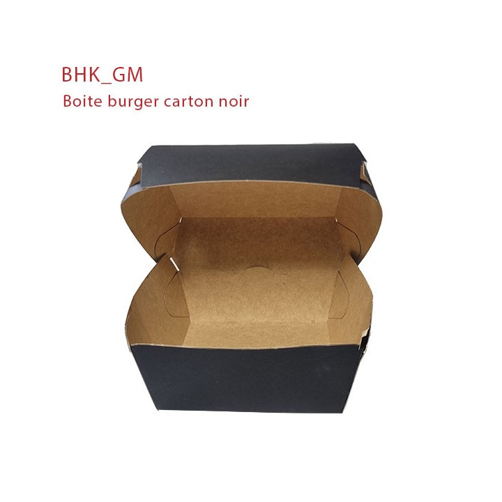 Boite burger carton noir face