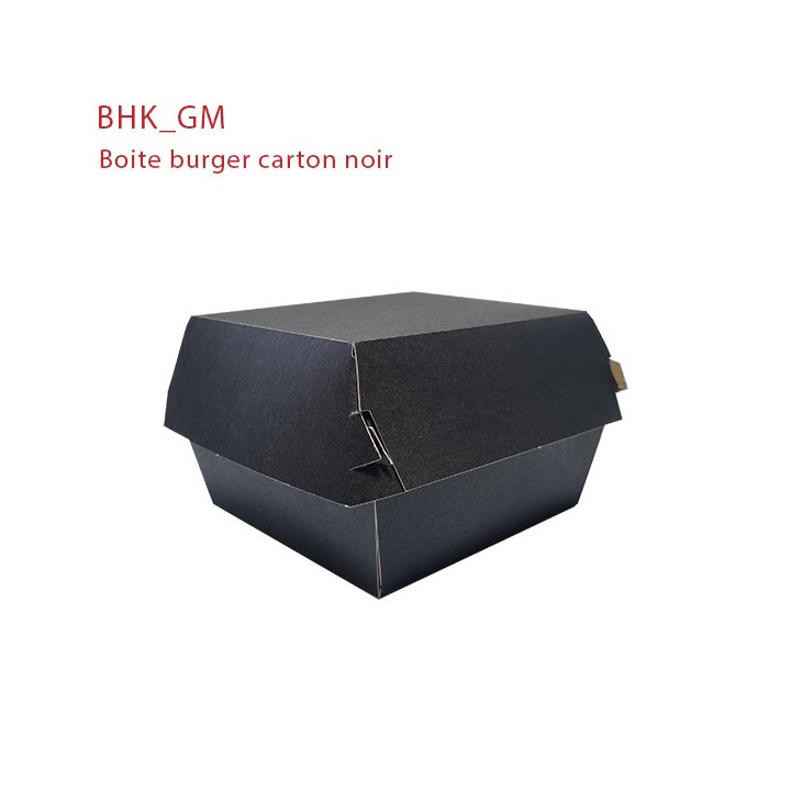 Boite burger carton noir fermée