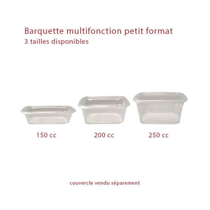Barquette plastique dimensions