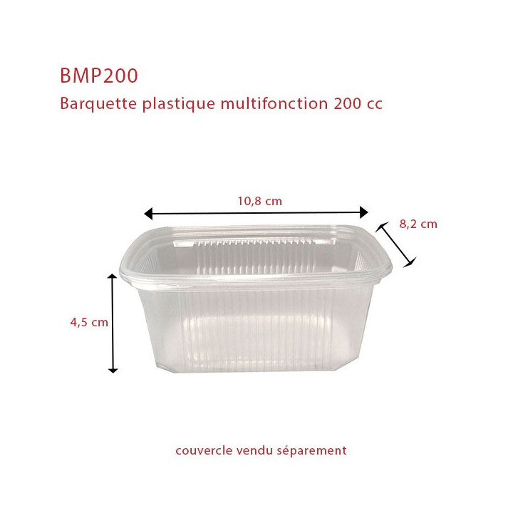 barquette plastique 200 cc
