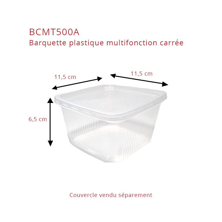 barquette plastique 500cc dimensions