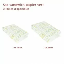 miniature Sac Sandwich Papier Vert