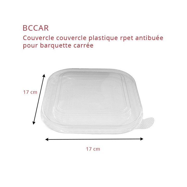 Couvercle plastique rpet barquette carrée