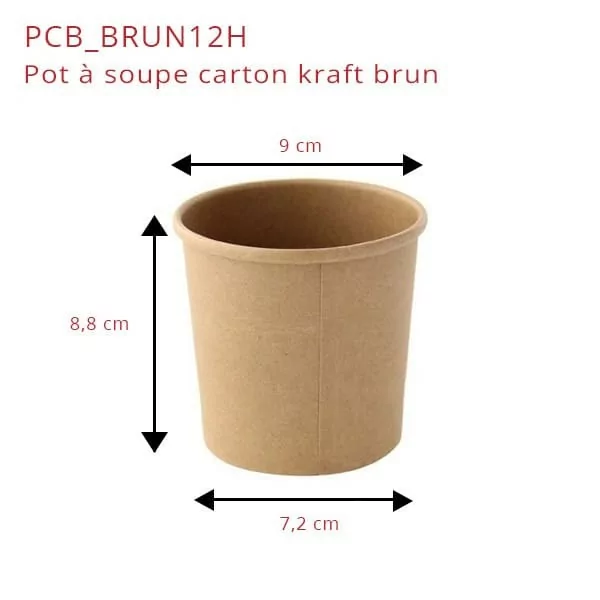 zoom Pot à Soupe Carton Kraft Brun