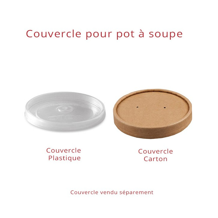 Couvercle pot à soupe plastique + carton