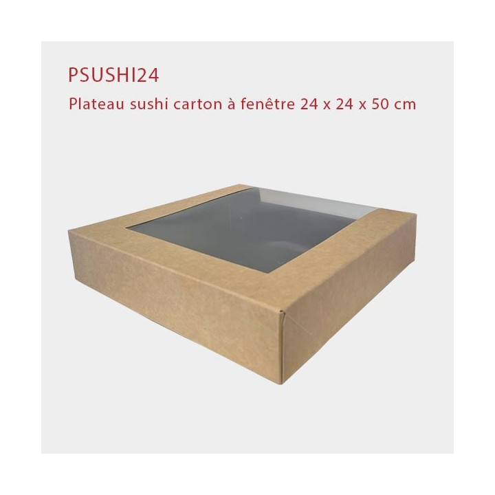 Plateau sushi carton fenêtre PSUSHI24 3/4