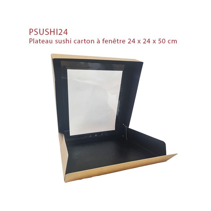 Plateau sushi carton fenêtre ouvert PSUSHI24