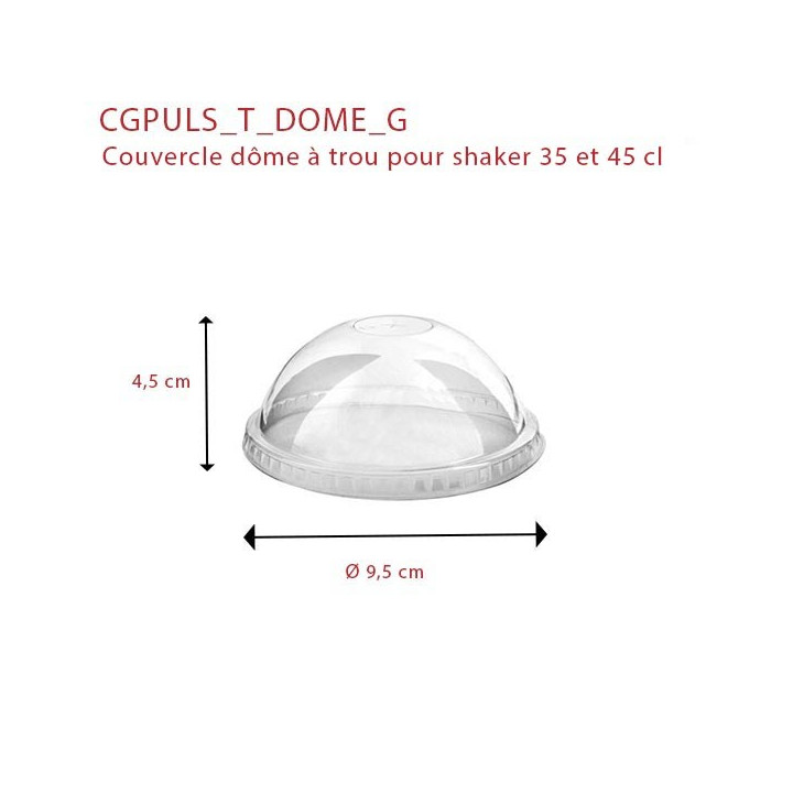 Couvercle dôme à trou dimensions