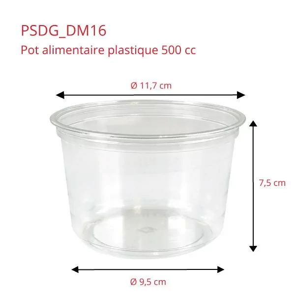 Pot rond alimentaire