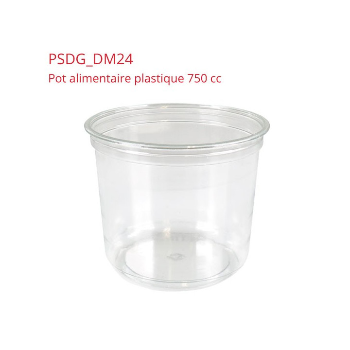 Pot alimentaire rond plastique 750 cc