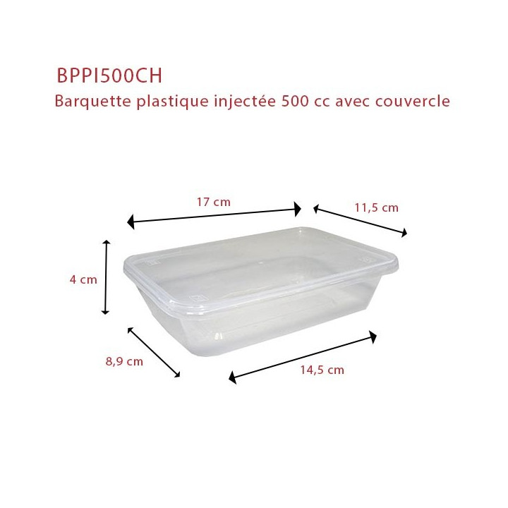 barquette plastique 500 cc