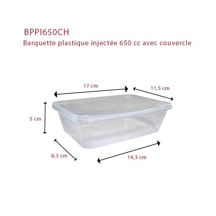 barquette plastique 650 cc