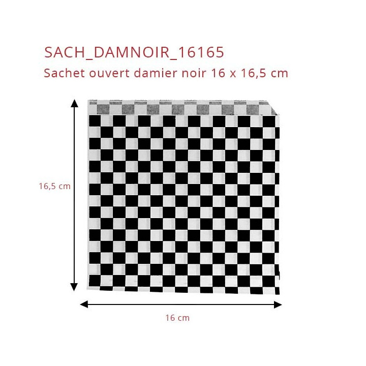 Sachet burger damier noir