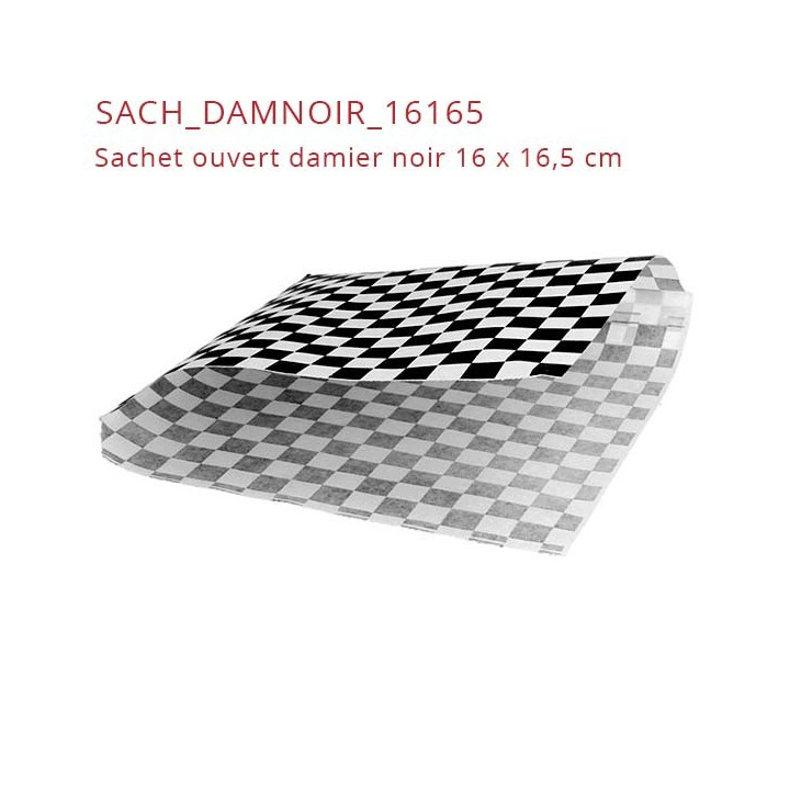 Sachet damier noir 16x16.5 cm