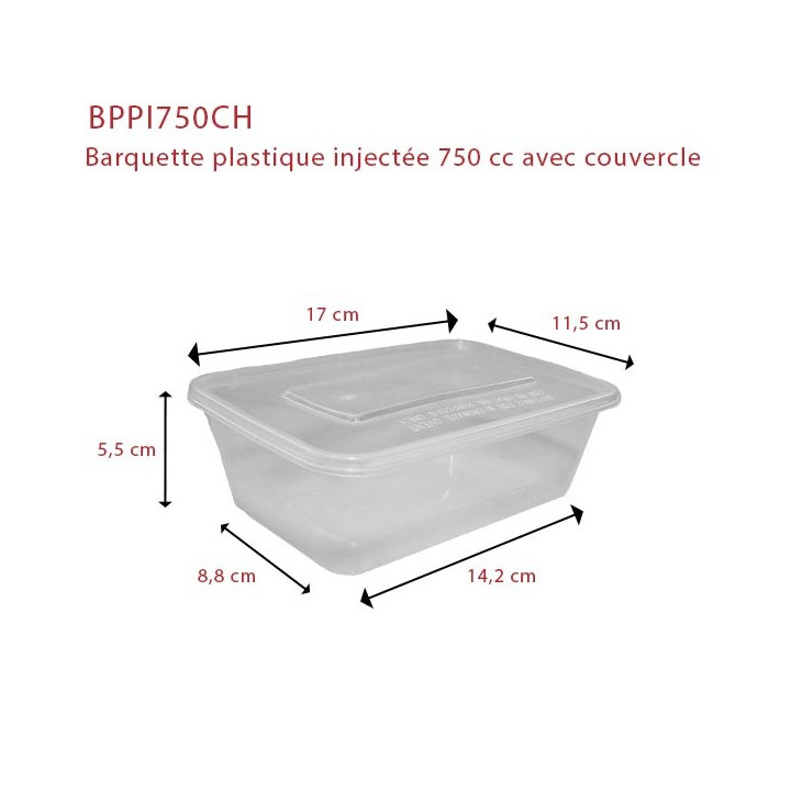 barquette plastique 750 cc