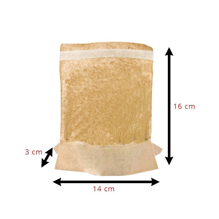 Sachet kraft avec fenêtre dimension