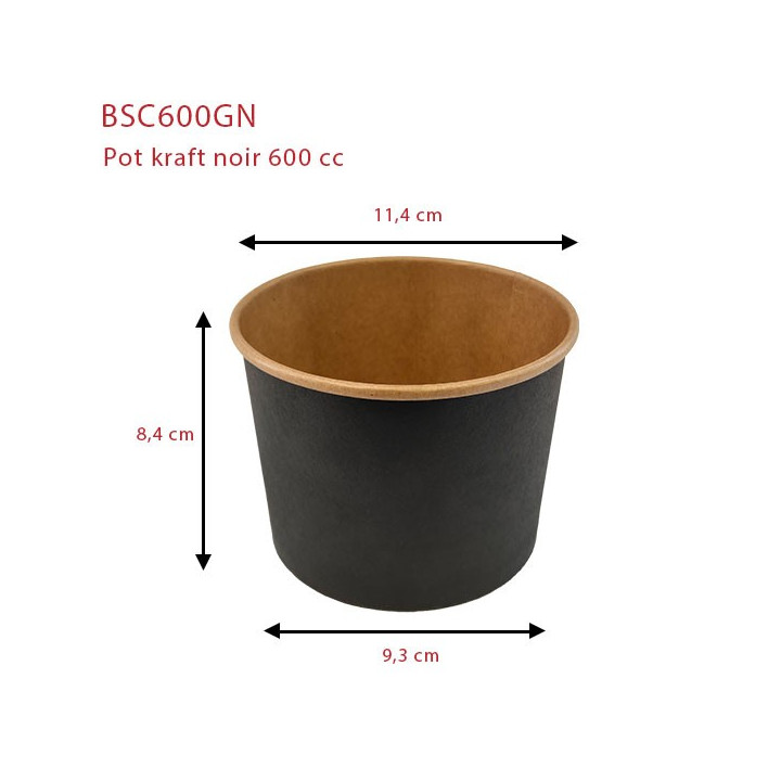 pot carton kraft noir dimensions