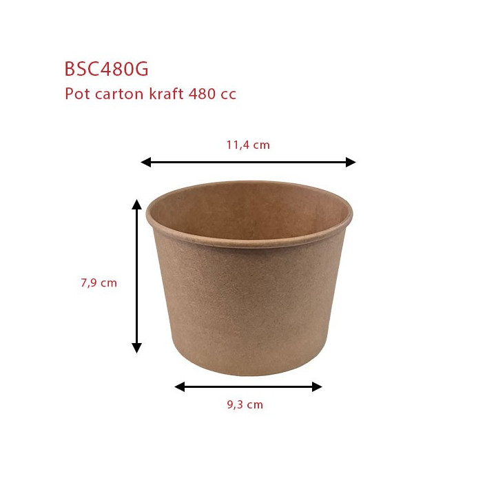 Pot en carton kraft brun - Le Bon Emballage