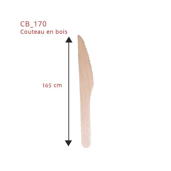 Couteau en bois jetable professionnel | Le Bon Emballage