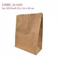 miniature Sac kraft SOS brun