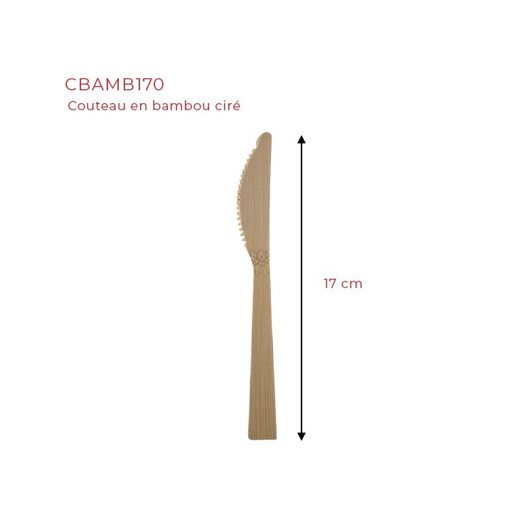 couteau bambou cirée 17 cm