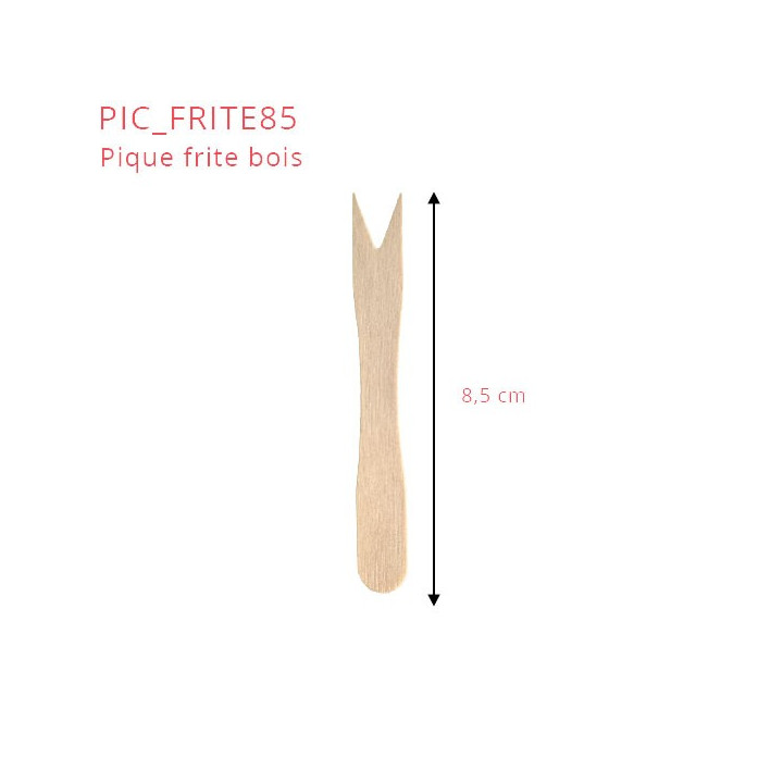 Pique frite en bois 85 mm dimension